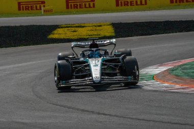 İtalyan GP F1 2024, 1 Eylül 2024, Monza, İtalya - Mercedes sürücüsü George Russell
