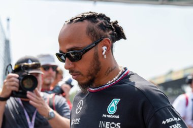 İtalyan GP F1 2024, 1 Eylül 2024, Monza, İtalya - Mercedes için Formula 1 Lewis Hamilton sürücüsü