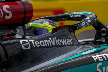 İtalyan GP F1 2024, 1 Eylül 2024, Monza, İtalya - Mercedes için Formula 1 Lewis Hamilton sürücüsü