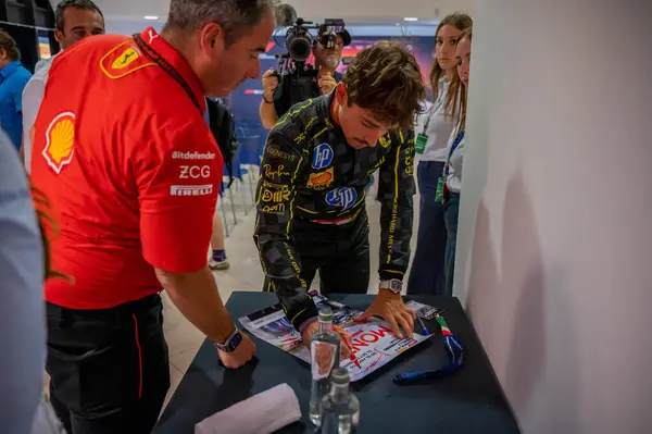 stock image Italian GP F1 2024 on September 1 2024 at Monza, Italy - Formula 1 Charles Leclerc driver for Ferrari