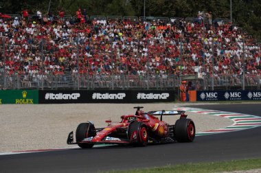 İtalyan GP F1 2024, 1 Eylül 2024, Monza, İtalya - Ferrari Formula 1 Carlos Sainz sürücüsü