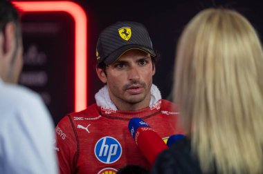 İtalyan GP F1 2024, 1 Eylül 2024, Monza, İtalya - Ferrari Formula 1 Carlos Sainz sürücüsü