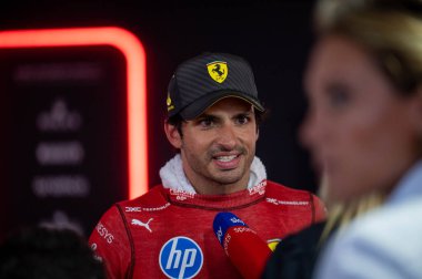 İtalyan GP F1 2024, 1 Eylül 2024, Monza, İtalya - Ferrari Formula 1 Carlos Sainz sürücüsü