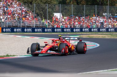 İtalyan GP F1 2024, 1 Eylül 2024, Monza, İtalya - Ferrari Formula 1 Carlos Sainz sürücüsü