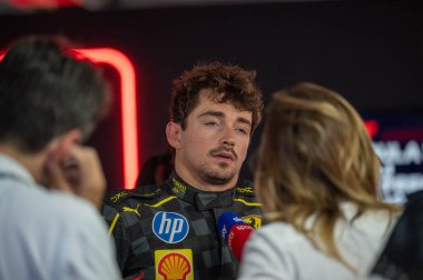 İtalyan GP F1 2024, 1 Eylül 2024, Monza, İtalya - Ferrari Formula 1 Charles Leclerc sürücüsü