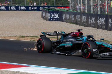 İtalyan GP F1 2024, 1 Eylül 2024, Monza, İtalya - Mercedes sürücüsü George Russell