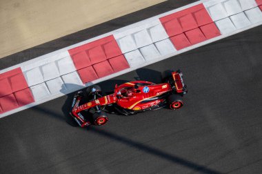 Abu Dhabi GP F1 2024 on December 7 2024 at Yas Marina, Abu Dhabi - Formula 1 Charles Leclerc driver for Ferrari clipart