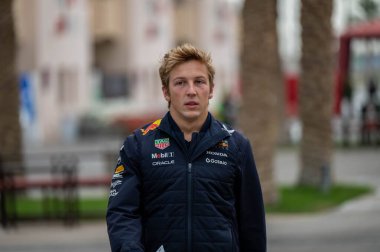 Bahreyn GP GP F1 2025, 27 Şubat 2025, Sakhir, Bahreyn - Formula 1 Yarışçı Bulls sürücüsü Liam Lawson