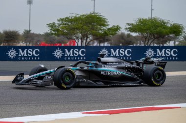 Bahreyn GP GP F1 2025, 28 Şubat 2025, Sakhir, Bahreyn - Mercedes sürücüsü George Russell