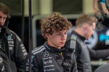 Bahreyn GP GP F1 2025, 28 Şubat 2025, Sakhir, Bahreyn - Mercedes için Formula 1 Kimi Antonelli sürücüsü