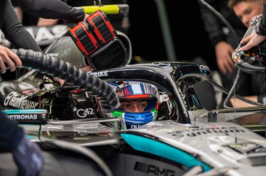 Bahreyn GP GP F1 2025, 28 Şubat 2025, Sakhir, Bahreyn - Mercedes için Formula 1 Kimi Antonelli sürücüsü