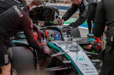 Bahreyn GP GP F1 2025, 28 Şubat 2025, Sakhir, Bahreyn - Mercedes için Formula 1 Kimi Antonelli sürücüsü
