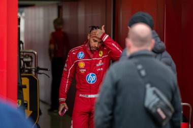 Bahreyn GP F1 2025, 28 Şubat 2025, Sakhir, Bahreyn - Ferrari Formula 1 Lewis Hamilton sürücüsü