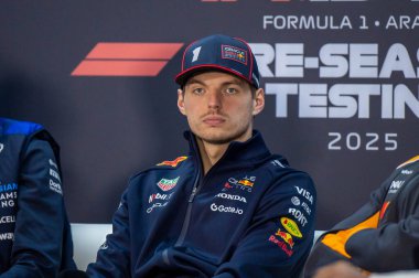 Bahreyn GP GP F1 2025, 28 Şubat 2025, Sakhir, Bahreyn - Red Bull için Formula 1 Max Verstappen sürücüsü