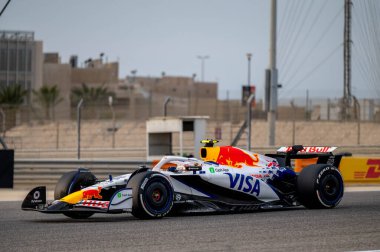 Bahreyn GP GP F1 2025, 28 Şubat 2025, Sakhir, Bahreyn - Yarış Boğaları Formula 1 Yuki Tsunoda sürücüsü