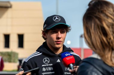 Bahreyn GP GP F1 2025, 28 Şubat 2025, Sakhir, Bahreyn - Mercedes için Formula 1 Kimi Antonelli sürücüsü