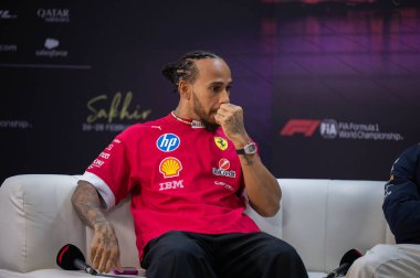 Bahreyn GP F1 2025, 28 Şubat 2025, Sakhir, Bahreyn - Ferrari Formula 1 Lewis Hamilton sürücüsü