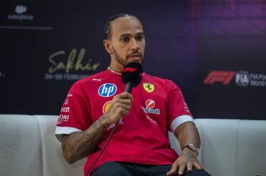 Bahreyn GP F1 2025, 28 Şubat 2025, Sakhir, Bahreyn - Ferrari Formula 1 Lewis Hamilton sürücüsü