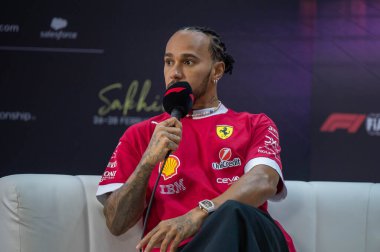 Bahreyn GP F1 2025, 28 Şubat 2025, Sakhir, Bahreyn - Ferrari Formula 1 Lewis Hamilton sürücüsü