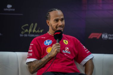 Bahreyn GP F1 2025, 28 Şubat 2025, Sakhir, Bahreyn - Ferrari Formula 1 Lewis Hamilton sürücüsü