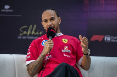 Bahreyn GP F1 2025, 28 Şubat 2025, Sakhir, Bahreyn - Ferrari Formula 1 Lewis Hamilton sürücüsü