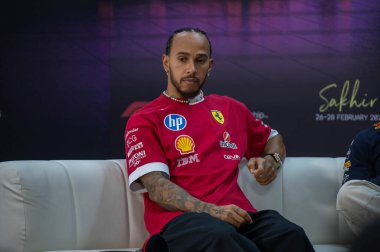 Bahreyn GP F1 2025, 28 Şubat 2025, Sakhir, Bahreyn - Ferrari Formula 1 Lewis Hamilton sürücüsü