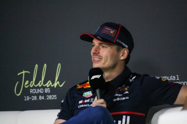SuudiGP GP GP F1 2025, 17 Nisan 2025, Jeddah, Suudi Arabistan - Red Bull için Formula 1 Max Verstappen sürücüsü