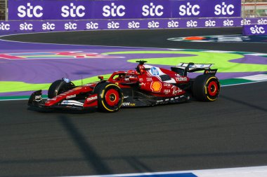 SuudiGP GP GP F1 2025, 18 Nisan 2025, Jeddah, Suudi Arabistan - Ferrari Formula 1 Charles Leclerc sürücüsü