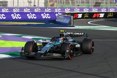 SuudiGP GP GP F1 2025 19 Nisan 2025 tarihinde Suudi Arabistan Jeddah 'da Mercedes' in Formula 1 Kimi Antonelli sürücüsü