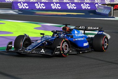 SuudiGP GP GP F1 2025 19 Nisan 2025 'te Suudi Arabistan Jeddah' da - Williams için Formula 1 Alexander Albon sürücüsü