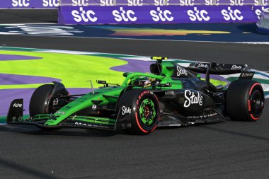 Suudi Arabistan 'ın Jeddah şehrinde 19 Nisan 2025 tarihinde SaudiGP GP F1 2025 - Suudi Arabistan Formula 1 sürücüsü Gabriel Bortoleto