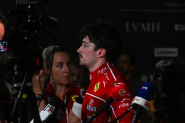 SuudiGP GP GP F1 2025 19 Nisan 2025 tarihinde Suudi Arabistan Jeddah 'da - Ferrari' nin Formula 1 Charles Leclerc sürücüsü