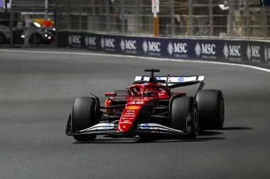 SuudiGP GP GP F1 2025 19 Nisan 2025 tarihinde Suudi Arabistan Jeddah 'da - Ferrari' nin Formula 1 Charles Leclerc sürücüsü
