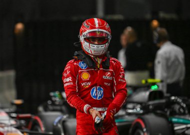 SuudiGP GP GP F1 2025 19 Nisan 2025 tarihinde Suudi Arabistan Jeddah 'da - Ferrari' nin Formula 1 Charles Leclerc sürücüsü