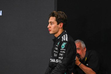SuudiGP GP GP F1 2025 19 Nisan 2025 Jeddah, Suudi Arabistan - Mercedes için Formula 1 George Russell sürücüsü