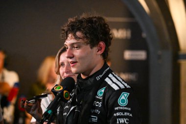 SuudiGP GP GP F1 2025 19 Nisan 2025 tarihinde Suudi Arabistan Jeddah 'da Mercedes' in Formula 1 Kimi Antonelli sürücüsü
