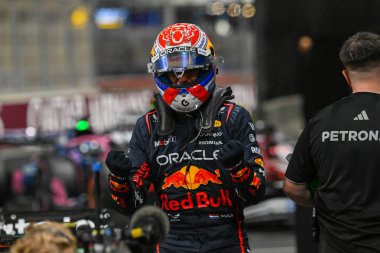 SuudiGP GP GP F1 2025 19 Nisan 2025 Jeddah, Suudi Arabistan - Red Bull için Formula 1 Max Verstappen sürücüsü