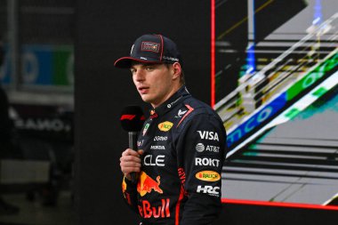 SuudiGP GP GP F1 2025 19 Nisan 2025 Jeddah, Suudi Arabistan - Red Bull için Formula 1 Max Verstappen sürücüsü