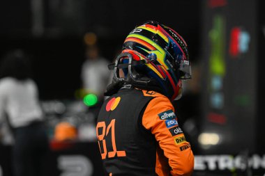 SuudiGP GP GP F1 2025 19 Nisan 2025 tarihinde Suudi Arabistan Jeddah 'da - McLaren için Formula 1 Oscar Piastri sürücüsü