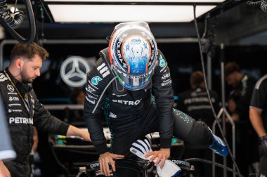 Macaristan GP GP GP F1 2025, 3 Ağustos 2025, Budapeşte, Macaristan - Mercedes için Formula 1 Kimi Antonelli sürücüsü