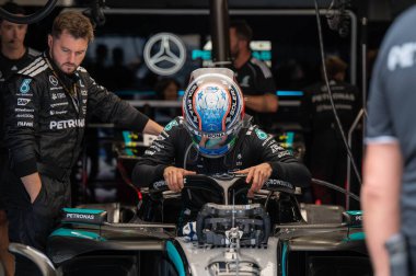 Macaristan GP GP GP F1 2025, 3 Ağustos 2025, Budapeşte, Macaristan - Mercedes için Formula 1 Kimi Antonelli sürücüsü