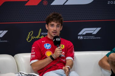 Macaristan GP GP GP F1 2025 3 Ağustos 2025 tarihinde Budapeşte, Macaristan - Ferrari Formula 1 Charles Leclerc sürücüsü