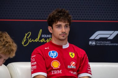 Macaristan GP GP GP F1 2025 3 Ağustos 2025 tarihinde Budapeşte, Macaristan - Ferrari Formula 1 Charles Leclerc sürücüsü