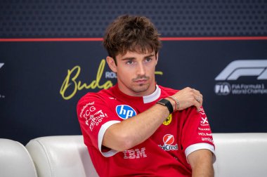 Macaristan GP GP GP F1 2025 3 Ağustos 2025 tarihinde Budapeşte, Macaristan - Ferrari Formula 1 Charles Leclerc sürücüsü