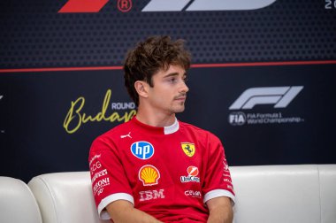 Macaristan GP GP GP F1 2025 3 Ağustos 2025 tarihinde Budapeşte, Macaristan - Ferrari Formula 1 Charles Leclerc sürücüsü