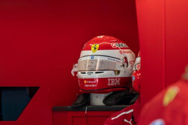 Macaristan GP GP GP F1 2025 3 Ağustos 2025 tarihinde Budapeşte, Macaristan - Ferrari Formula 1 Charles Leclerc sürücüsü