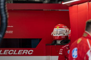 Macaristan GP GP GP F1 2025 3 Ağustos 2025 tarihinde Budapeşte, Macaristan - Ferrari Formula 1 Charles Leclerc sürücüsü