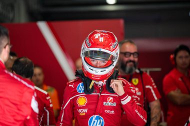 Macaristan GP GP GP F1 2025 3 Ağustos 2025 tarihinde Budapeşte, Macaristan - Ferrari Formula 1 Charles Leclerc sürücüsü