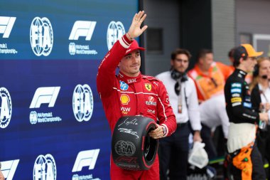 Macaristan GP GP GP F1 2025 3 Ağustos 2025 tarihinde Budapeşte, Macaristan - Ferrari Formula 1 Charles Leclerc sürücüsü