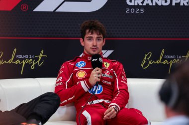 Macaristan GP GP GP F1 2025 3 Ağustos 2025 tarihinde Budapeşte, Macaristan - Ferrari Formula 1 Charles Leclerc sürücüsü